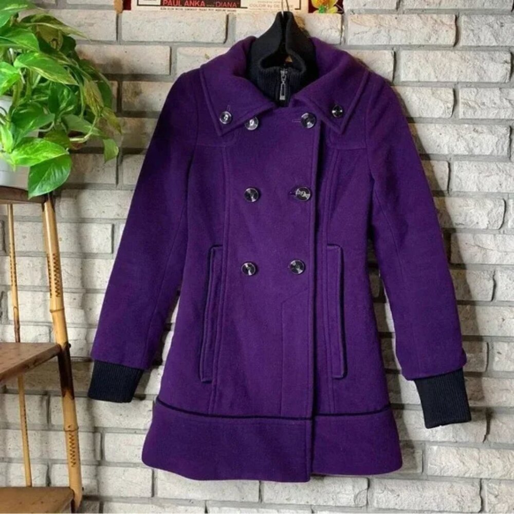 Soia & Kyo purple wool pea coat